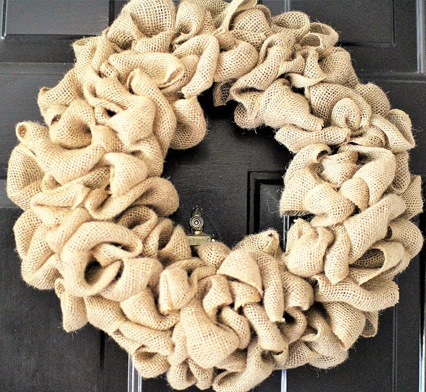 24 inch Burlap wreath, Wedding wreath, Rustic wreath