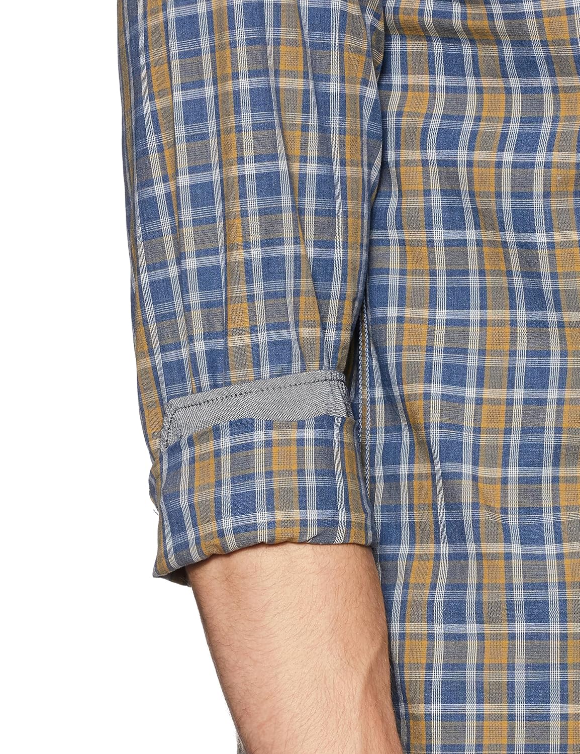 arrow jeans men's checkered slim fit cotton casual shirt