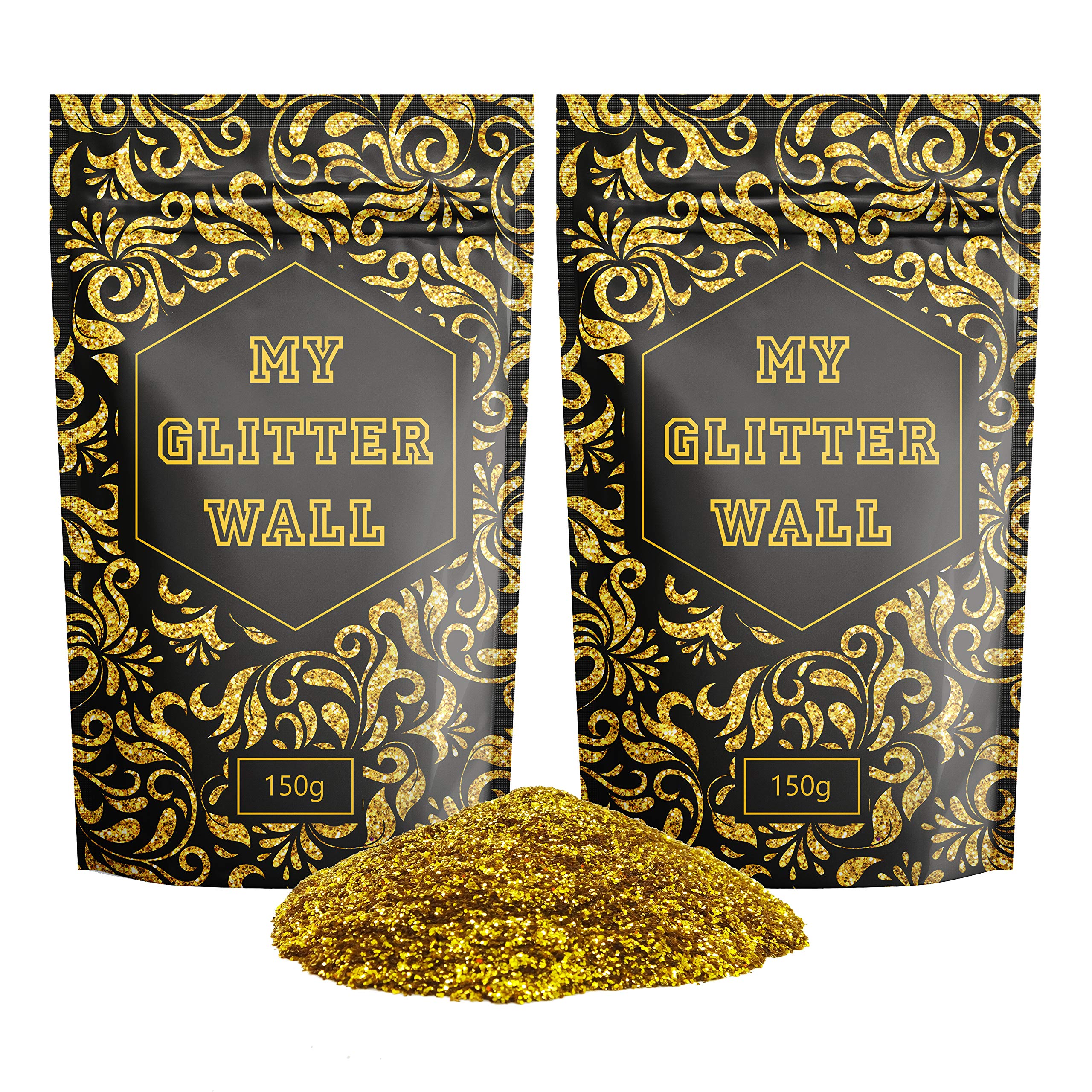 MyGlitterWall 300G Glitter for Paint for Walls - Golden Paint Glitter for Emulsion for Walls - Decorations Perfect for Indoors and Outdoors