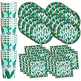 Cactus Birthday Party Supplies Set Plates Napkins Cups Tableware Kit for 16