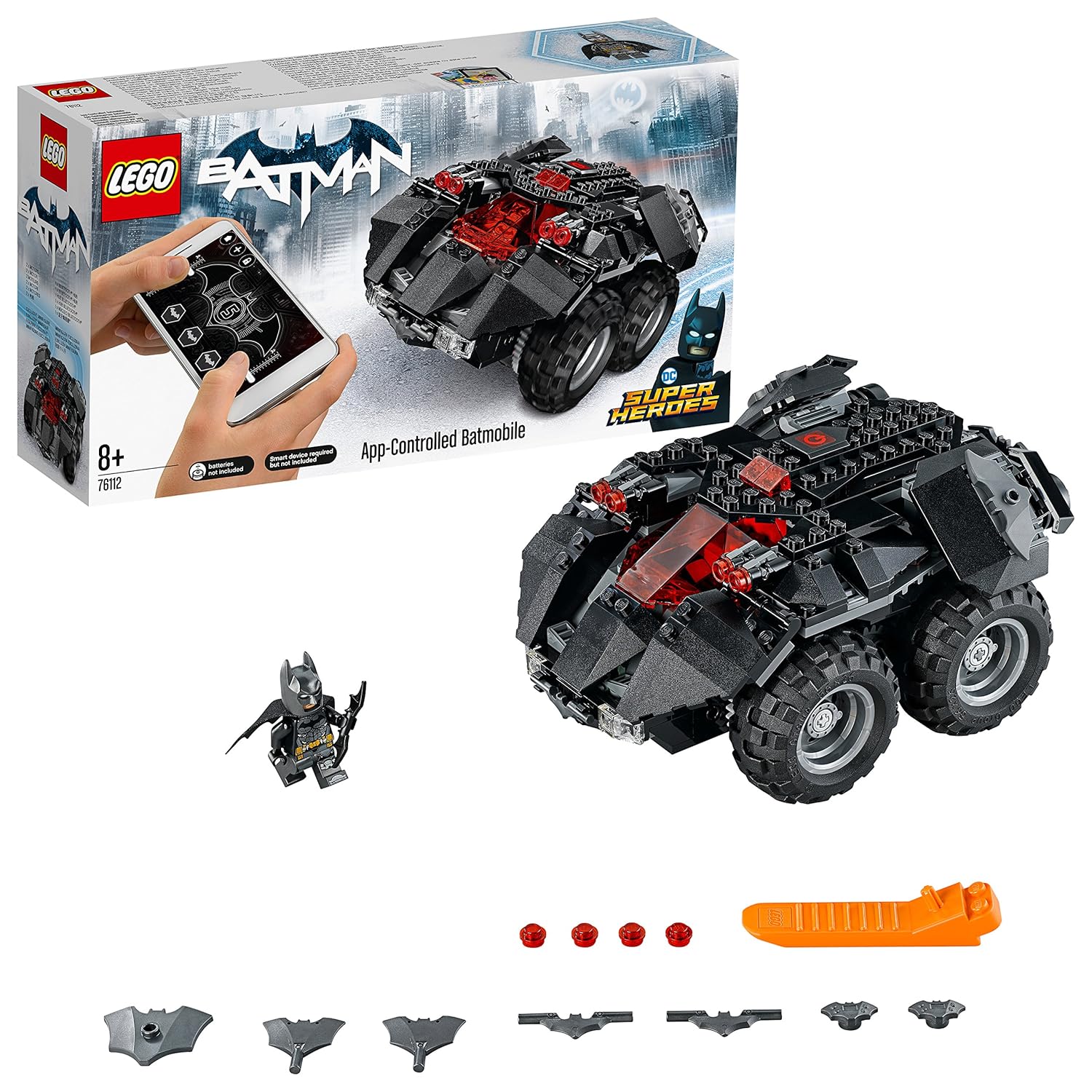 LEGO 76112 DC Comics Batman App Controlled Batmobile Toy Car, Motor
