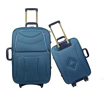 New Jersey Travellers {POLYESTER SOFTSIDED SUITCASE} Bottle Green (24+20) Set of 2 (With Pocket)