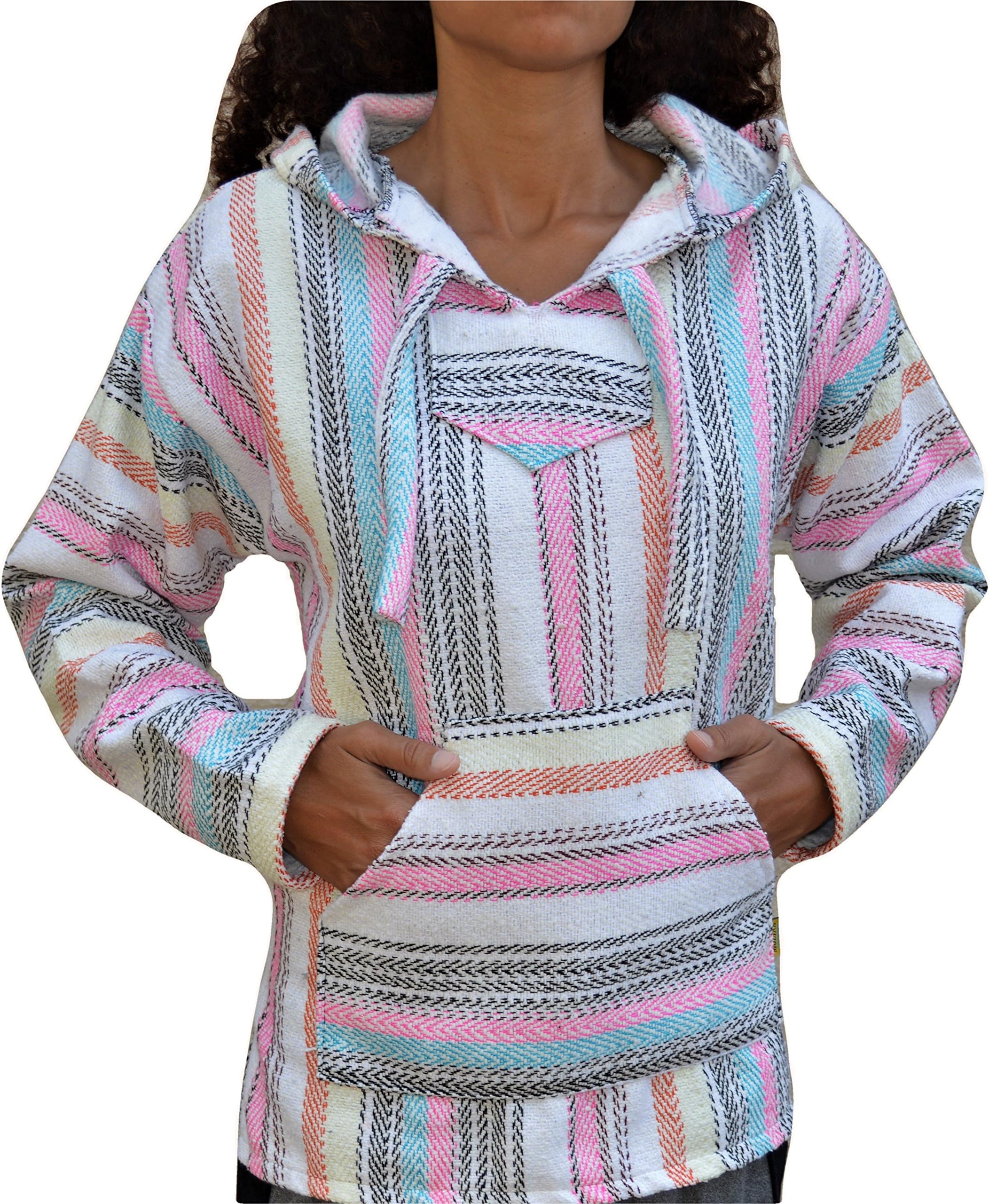 Galaxy Reborn Baja Hoodie Pink Fiesta Mexican Drug Rug Pullover Poncho Sweatshirt