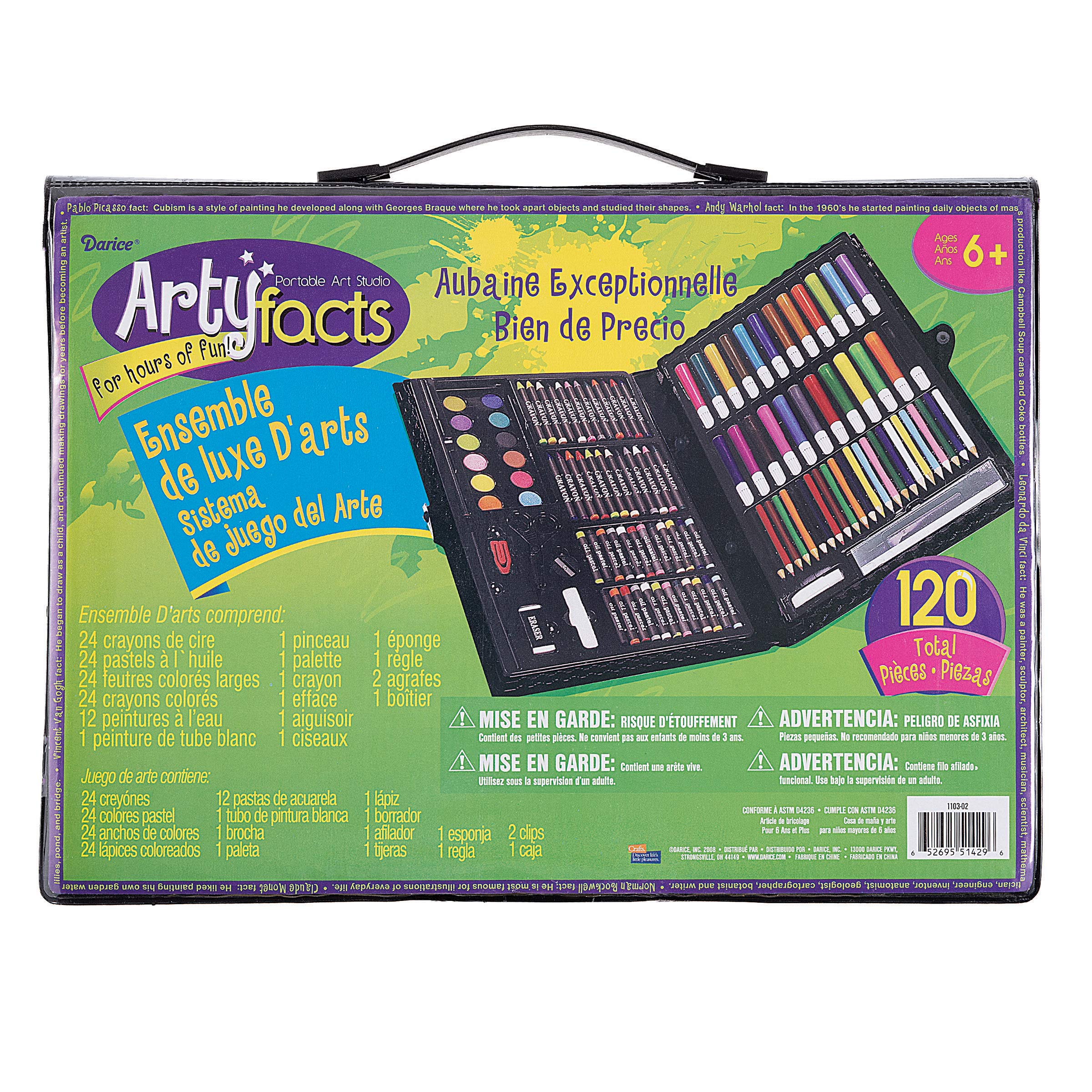 Darice 120Piece Deluxe Art Set Art Supplies for Drawing, Painting