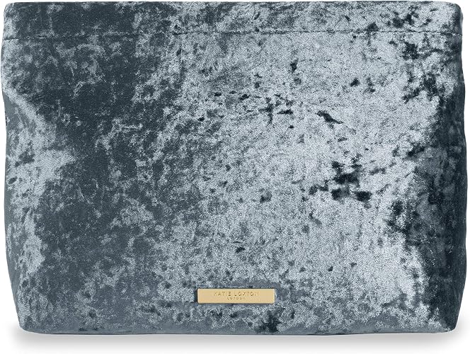 Katie Loxton Womens Medium Valentina Velvet Clutch Bag in Crushed Blue