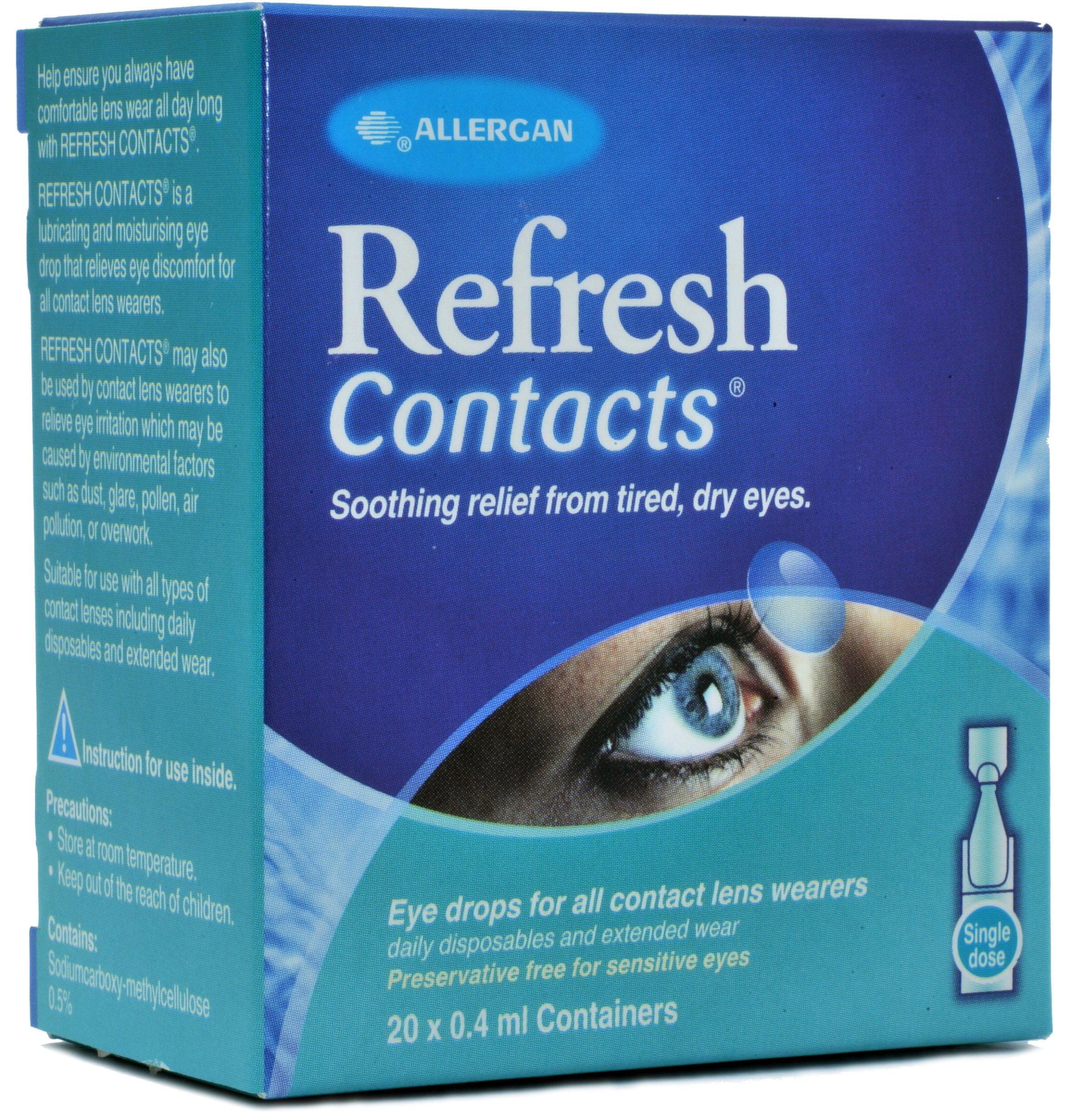 Refresh Contact Eye Drops 20 X 0.4ml, White