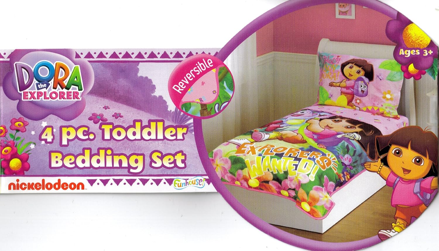 Dora The Explorer and Boots 4pc Toddler Bedding Set
