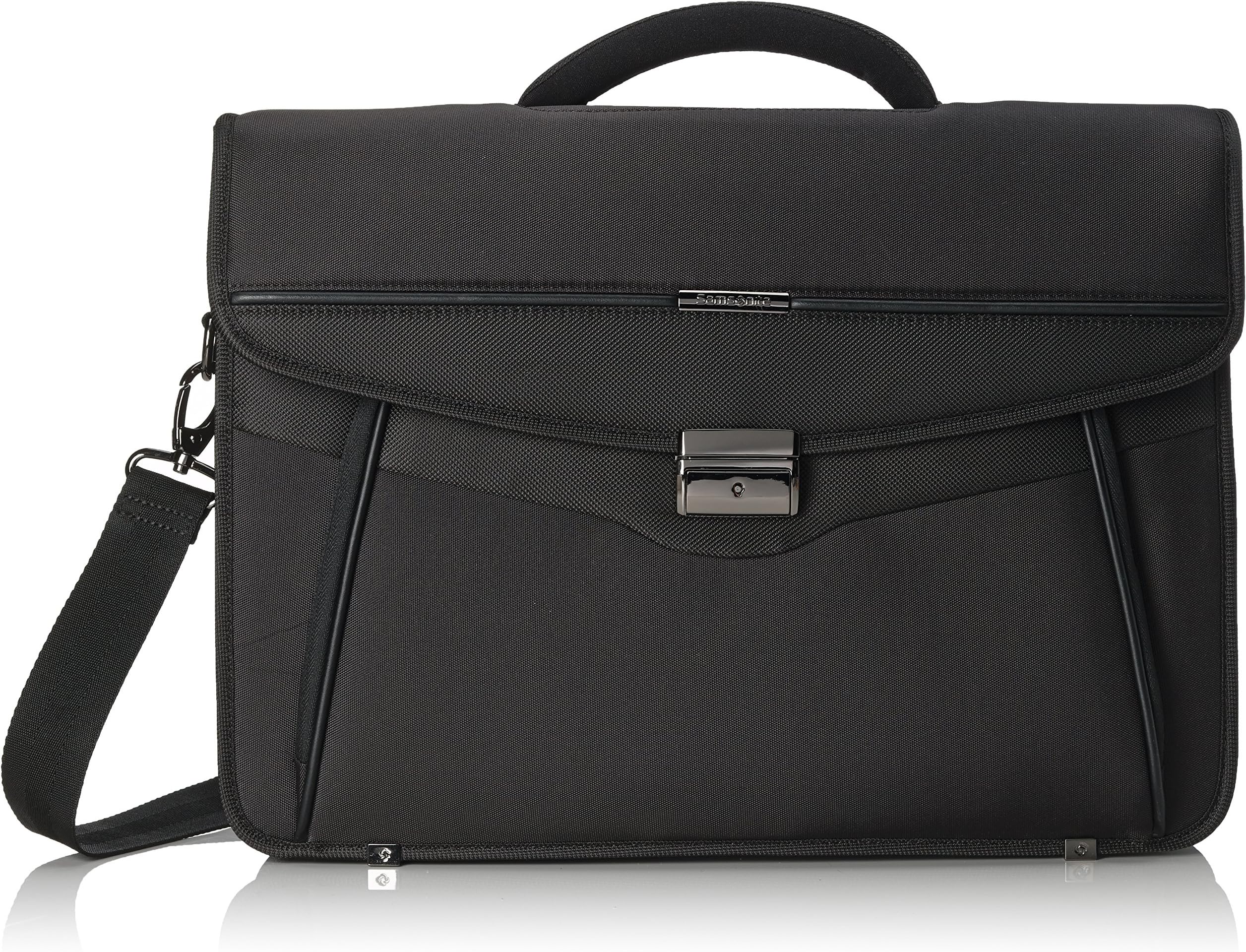 SAMSONITE BRIEFCASE 1 GUSSET 15.6" (BLACK) -DESKLITE Briefcase, 44 cm, Black