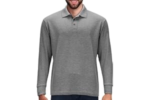 Premium Wear Men's Long Sleeve Polo Shirts – Stain Guard Polo Shirts for Men