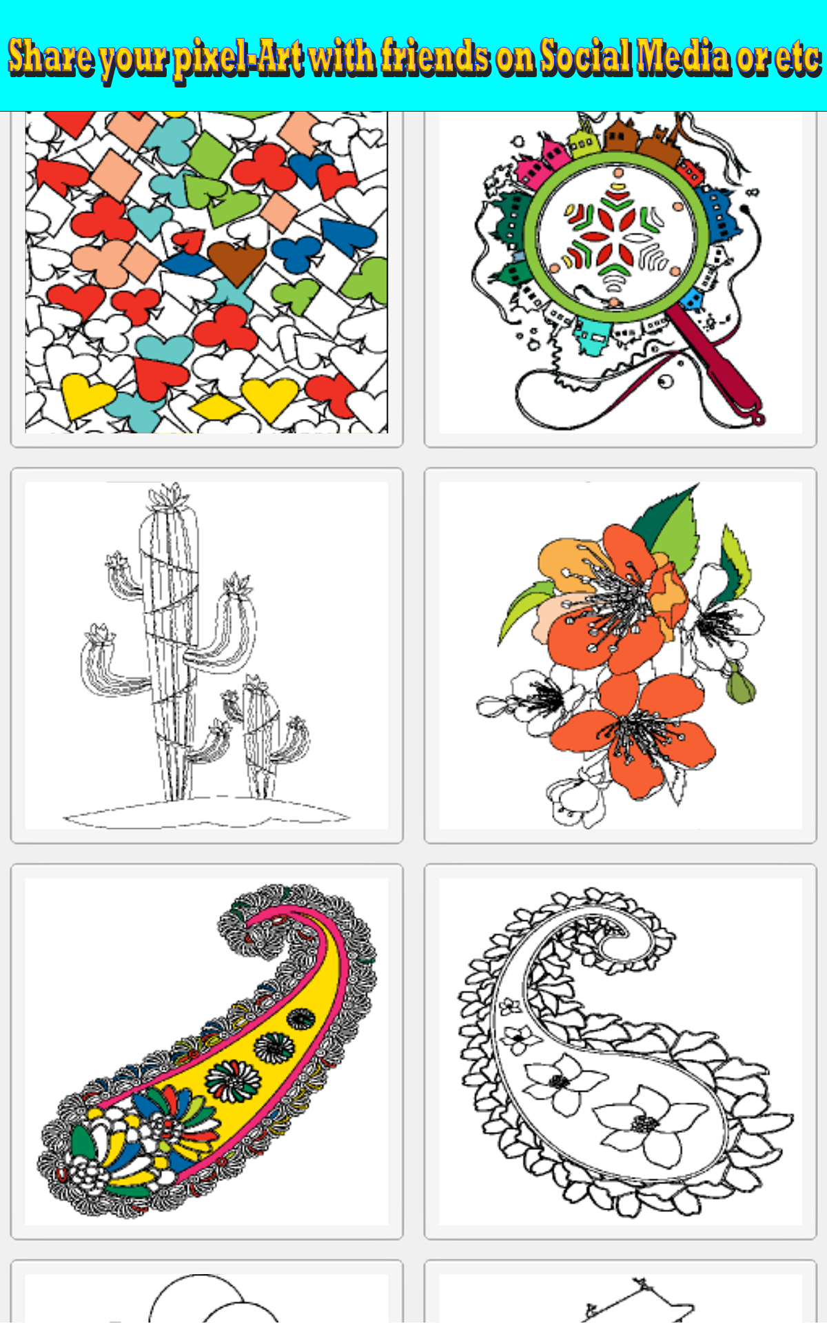 Coloring Book Pixel Draw Painting