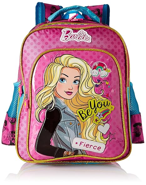 Barbie Pink and Blue School Bag for Children of Age Group 3 - 5 years | Size 14 inch