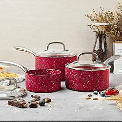 HLAFRG Nonstick Premium 3-Piece Saucepan Set with