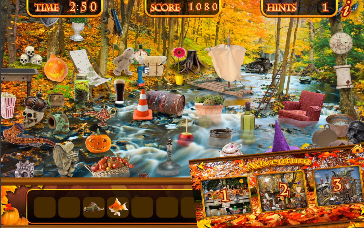Hidden Objects Fall Harvest & Autumn Halloween Season Time Puzzle