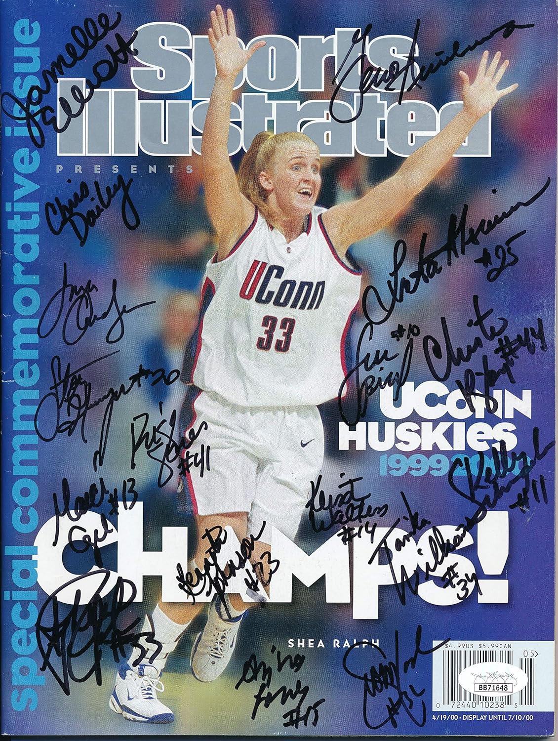 19992000 UCONN Women's Basketball Signed Sports Illustrated Magazine