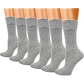 Winterlace Womens Soft Bamboo Rayon Viscose Dress Socks, 6 Pairs Trouser Socks Premium Thin Crew Socks Bulk Pack