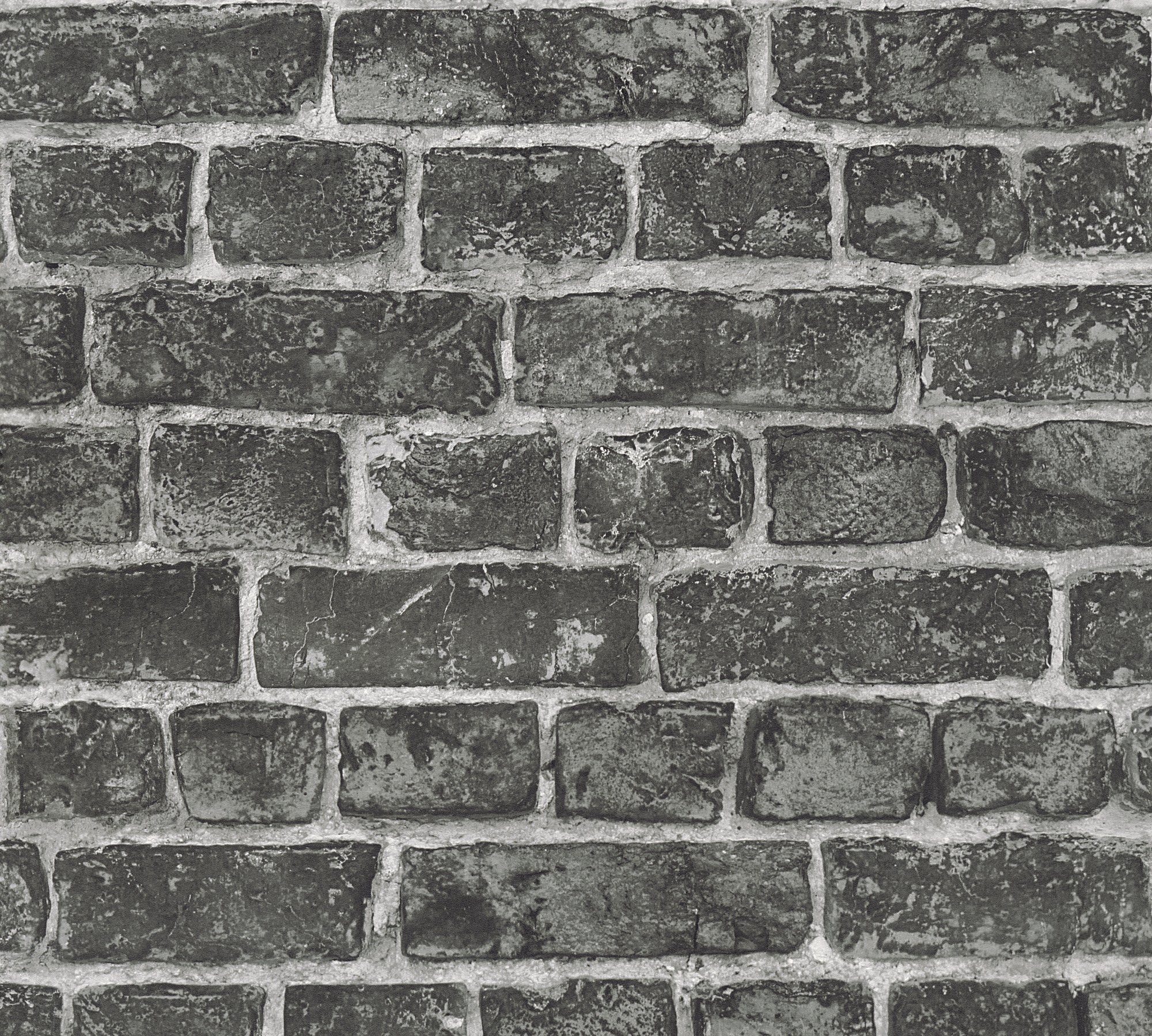 A.S. Creation 30682-2 Best of Wood and Stone Realistic Brick Design Wallpaper, Black/Grey — image 1