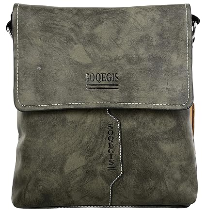 Diswa Leather Messenger Bag (Black)