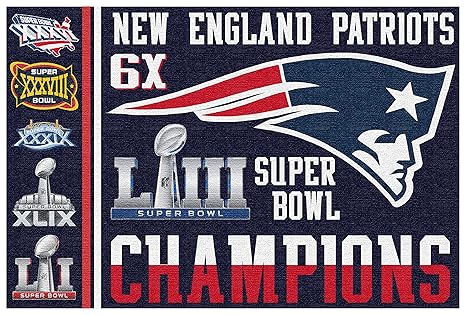 Patriots super bowl championships Clearance