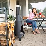 Relaxdays Firewood Rack Steel Anthracite Log Storage Indoor Outdoor 150x40cm view 3
