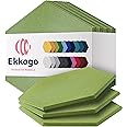 Ekkogo Acoustic Panels 12-Pack - 12"X10.4"X0.4" Soundproof Wall Panels - High Density Sound Dampening - Gin Green Hexagon