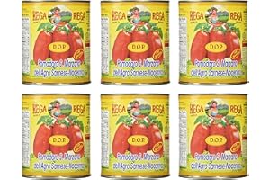 REGA San Marzano Dop Authentic Whole Peeled Plum Tomatoes (6 Pack), 1.75 Pound (Pack of 6)