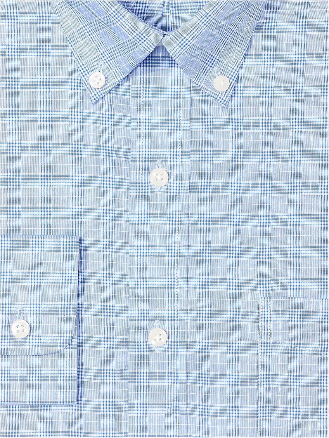  Brand - BUTTONED DOWN Men's Classic Fit Plaid Dress Shirt, Supima Cotton Non-Iron: Clothing