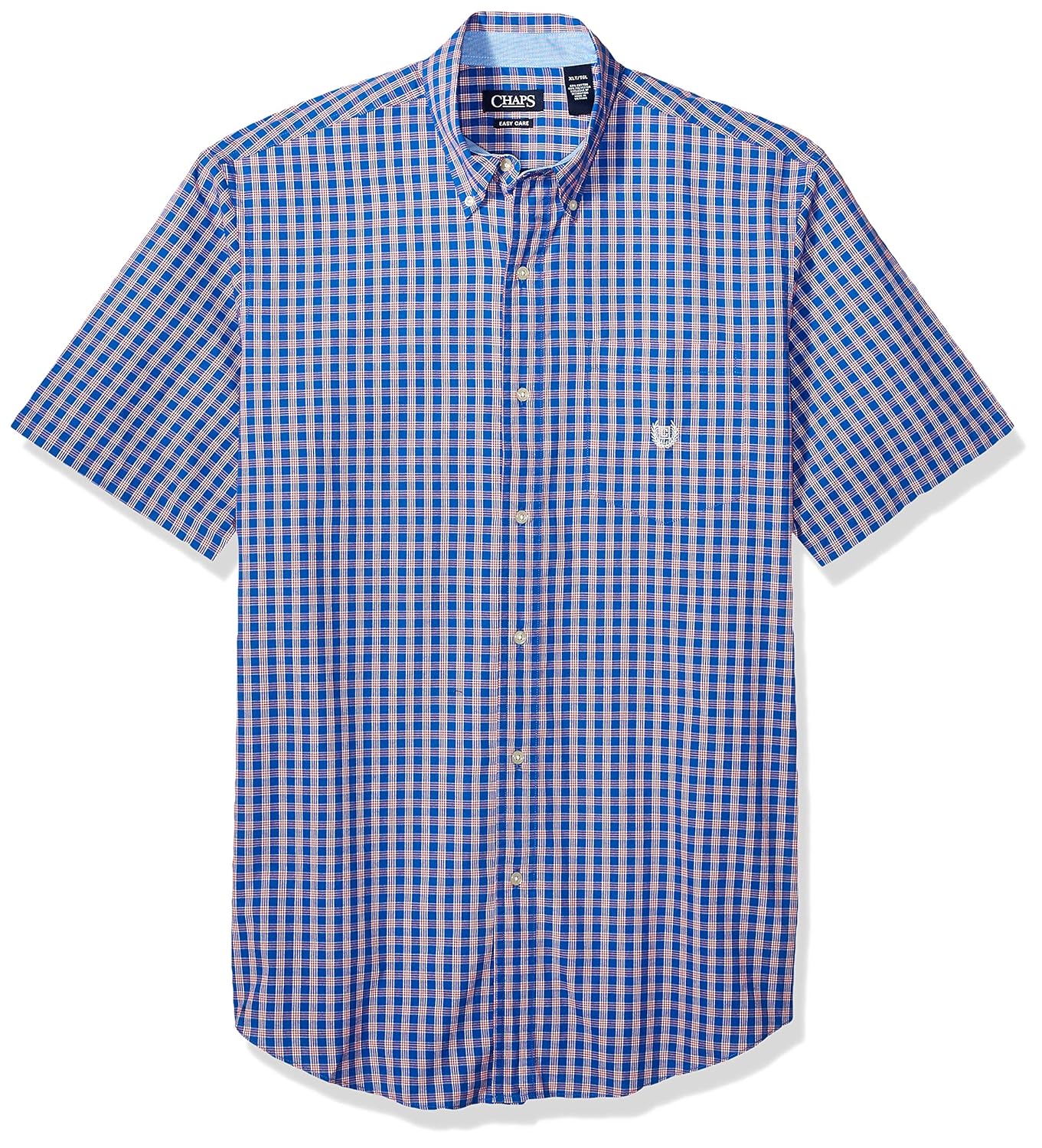 Men Chaps Mens Big and Tall Short Sleeve Easy Care Button Down Shirt Button Down Shirt Shirts 