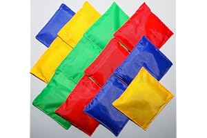 Tytroy Set of 12 Assorted Color 5" 4/8oz Each Strong Nylon Bean Bags for Beanbag-Toss Carnival Cornhole in Person Games Fun with Family & Friends Away from Phones TVs & Computers (12 Pack 4/8oz)