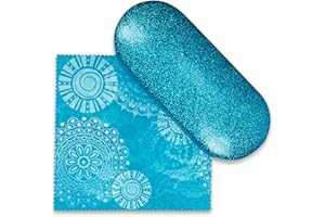 SPUNKYsoul Eye Glasses Case Girl Sparkle Smooth Glitter Hard Shell Eyeglass for Women