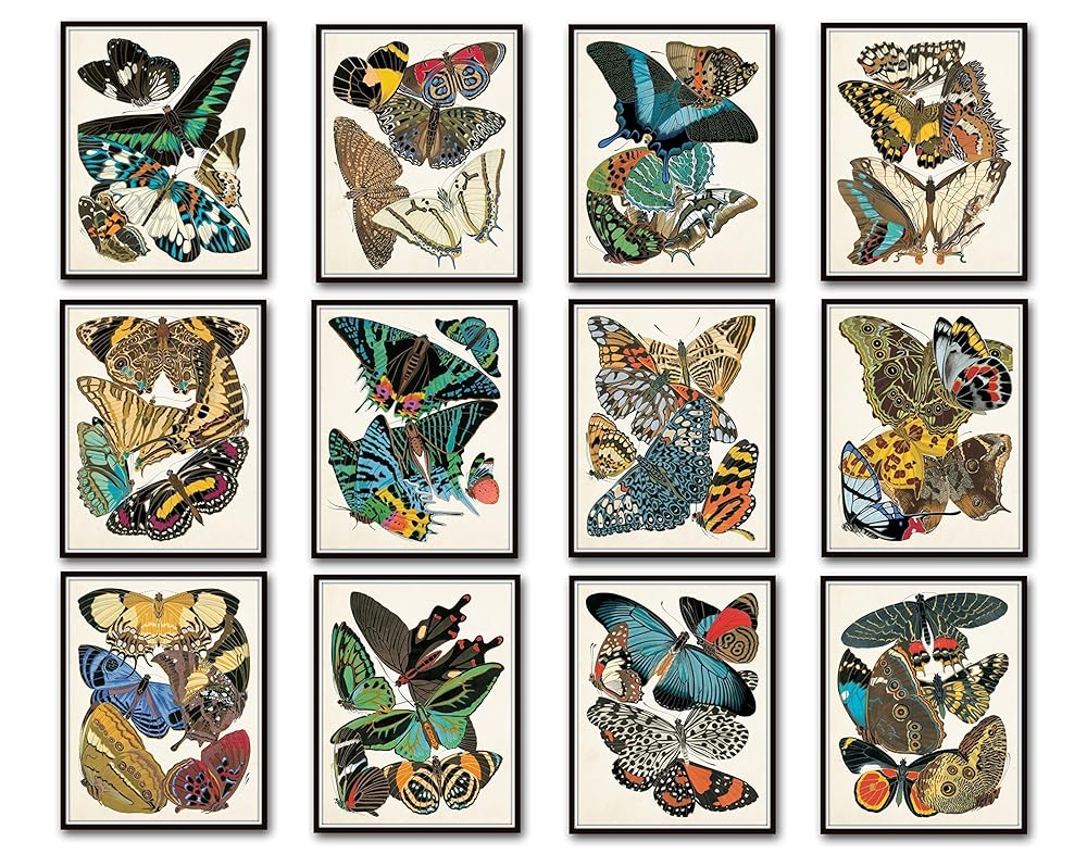 Art Nouveau Butterfly Print Set No.1 Set of 12 Giclee Seguy