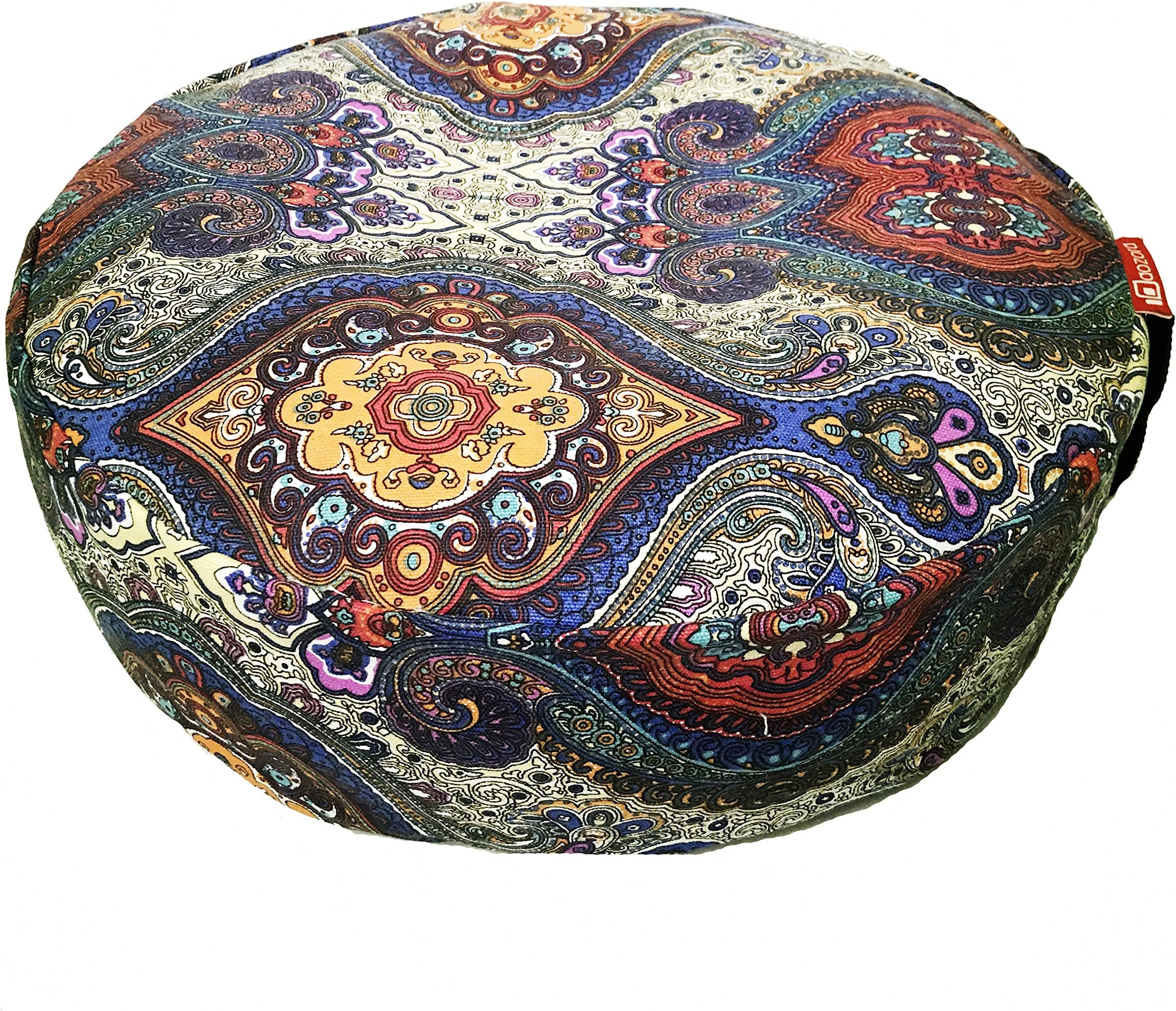 Aozora Zafu Meditation Cushion Yoga Inflatable Cotton Bolster Pillow Cushion Lightweight and Non-Slip with Premium Designs (Newcelestial)