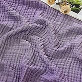 EMME Cotton Muslin King Blanket Bed Layering Breathable Gauze Blanket Soft Lightweight Blankets Adults (Purple, 108"x90")