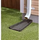 Rubberific Premium Rubber Downspout Splash Block Rain Guard Stone Textured Drain Extender (Black)
