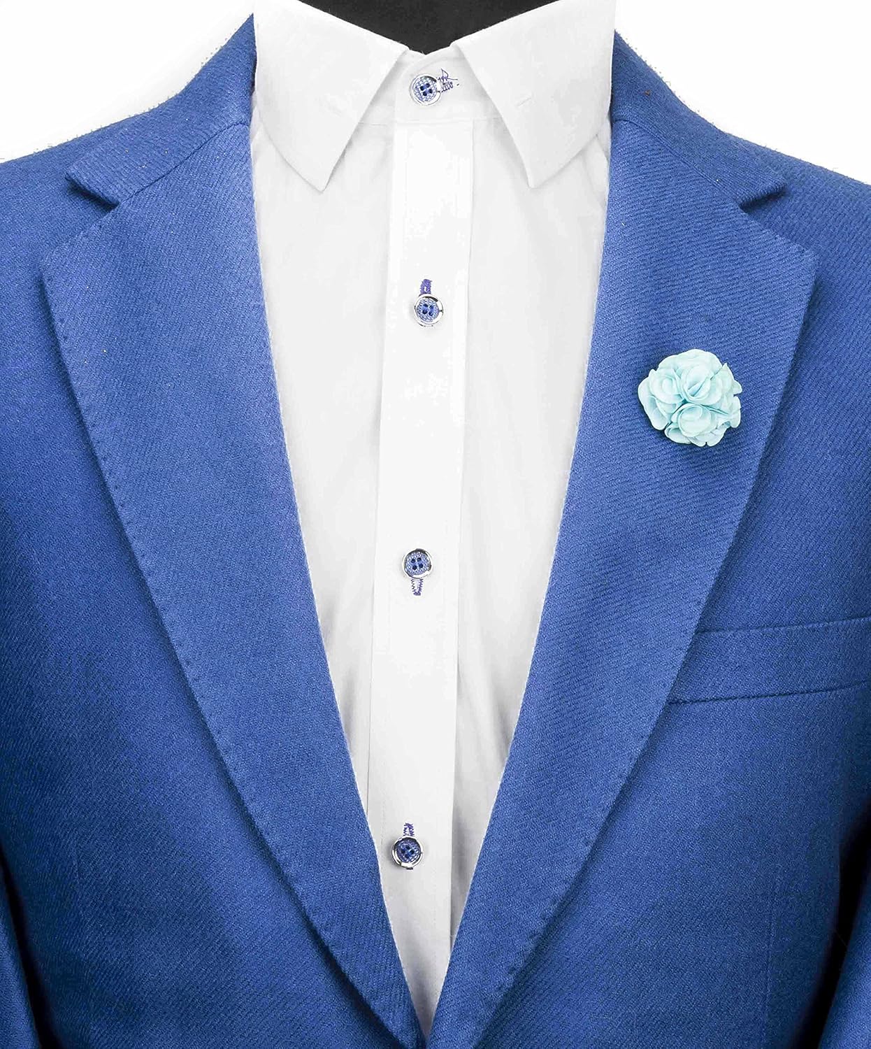 Knighthood Sky Blue Bunch Flower Lapel Pin Sky Blue Badge Coat Suit Wedding Gift Party Shirt Collar Accessories Brooch for Men - Image 4