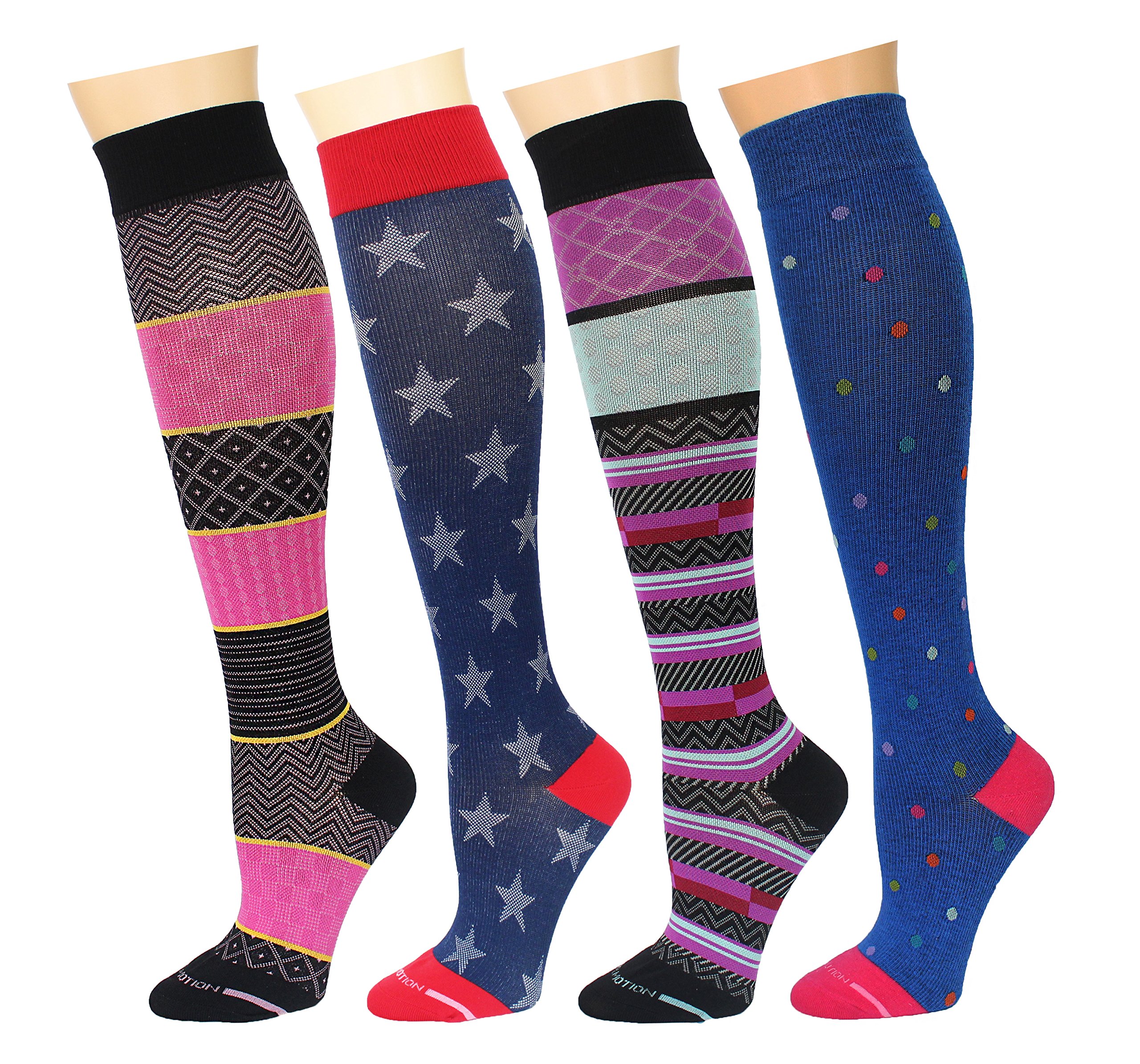 6 Pairs Pack Women Dr Motion Graduated Compression Knee