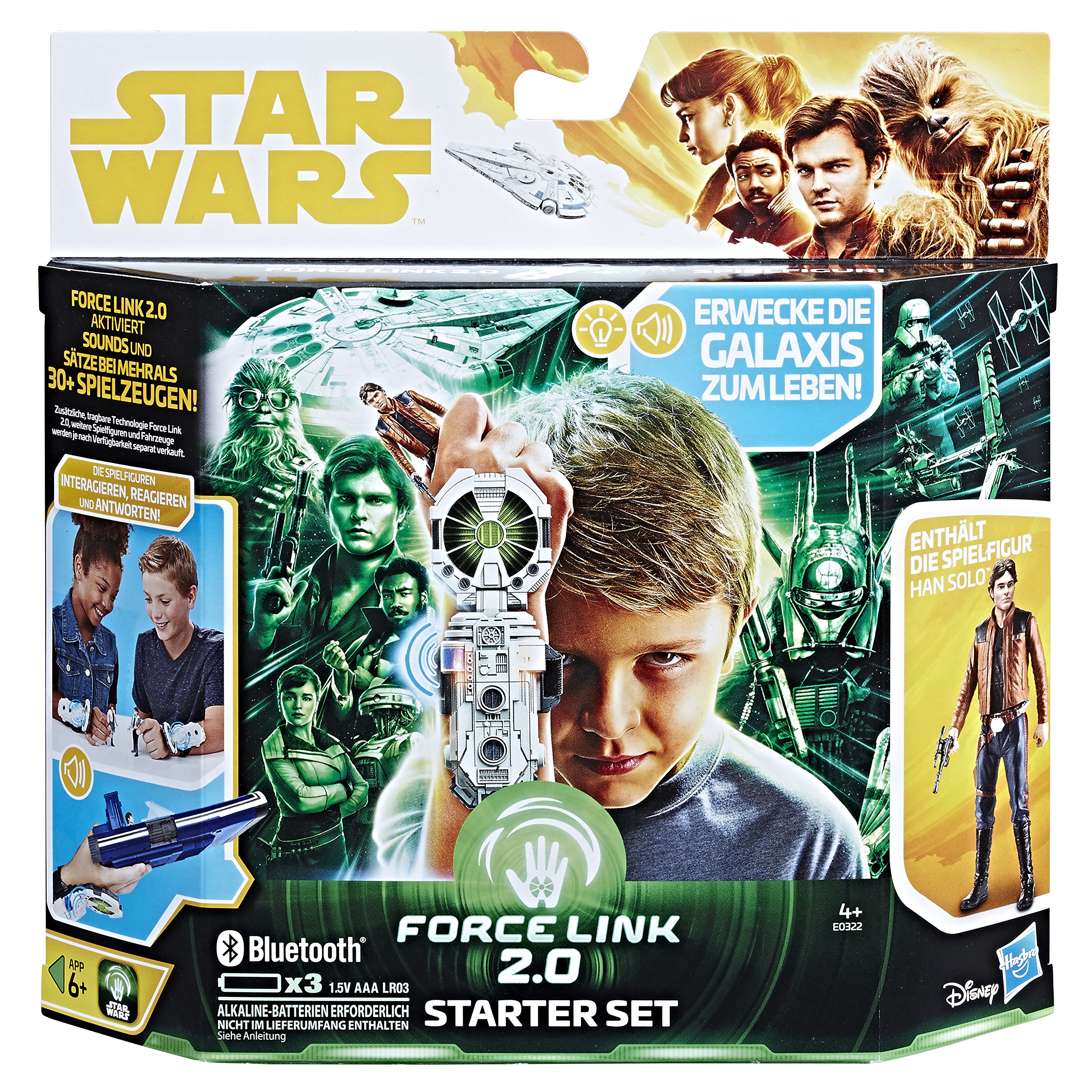 Hasbro Star Wars Star Wars Universe Han Solo E0322100 Film Force Link 2.0 Starter Set for Boys