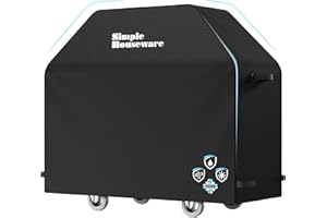 Simple Houseware 58-inch Heavy Duty BBQ Grill Cover, 600D Polyester Waterproof, Weather-Resistant