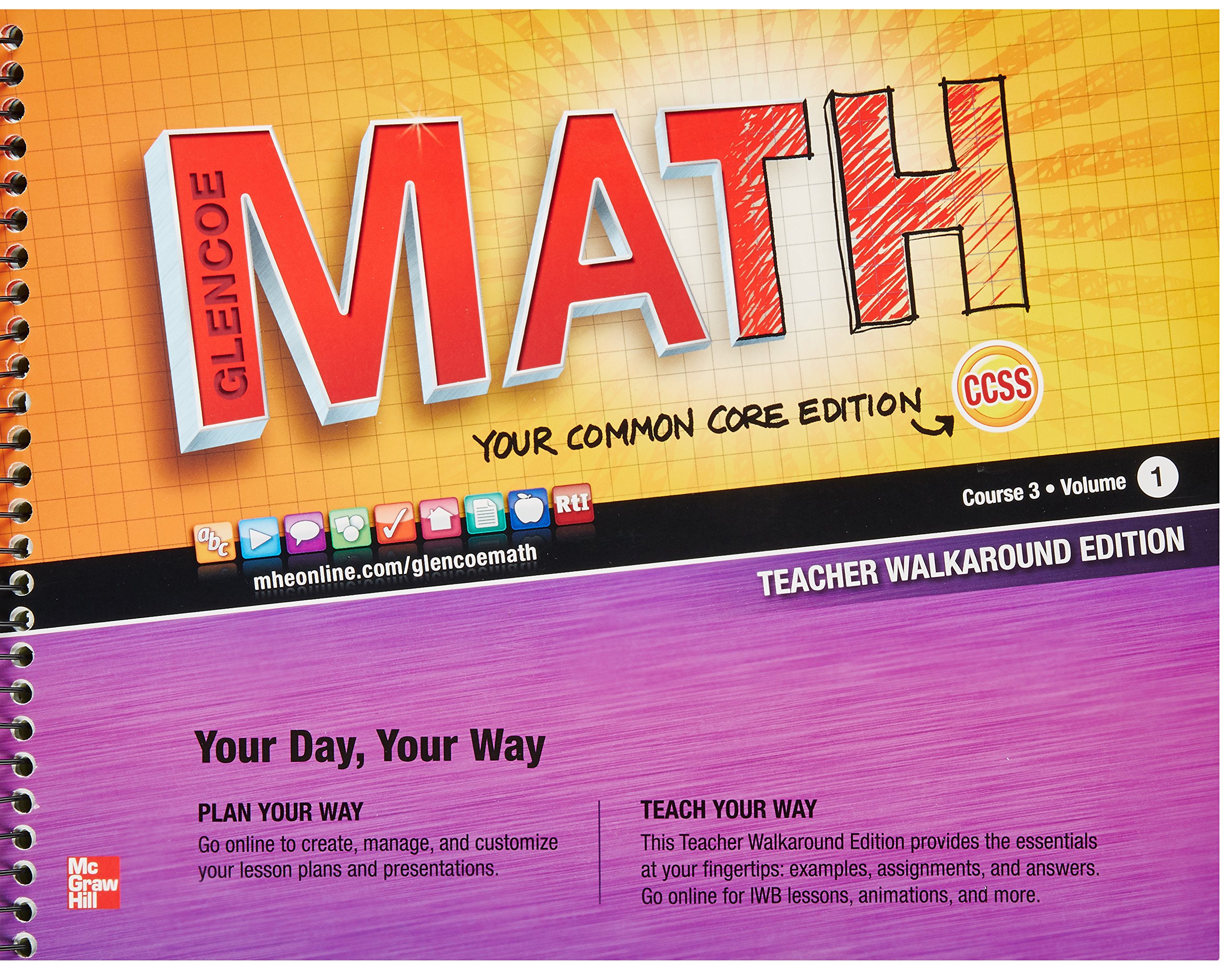 Mua Glencoe Math, Course 3, Teacher Walkaround Edition, Volume 1 Glencoe Math, Course 3, Teacher ...