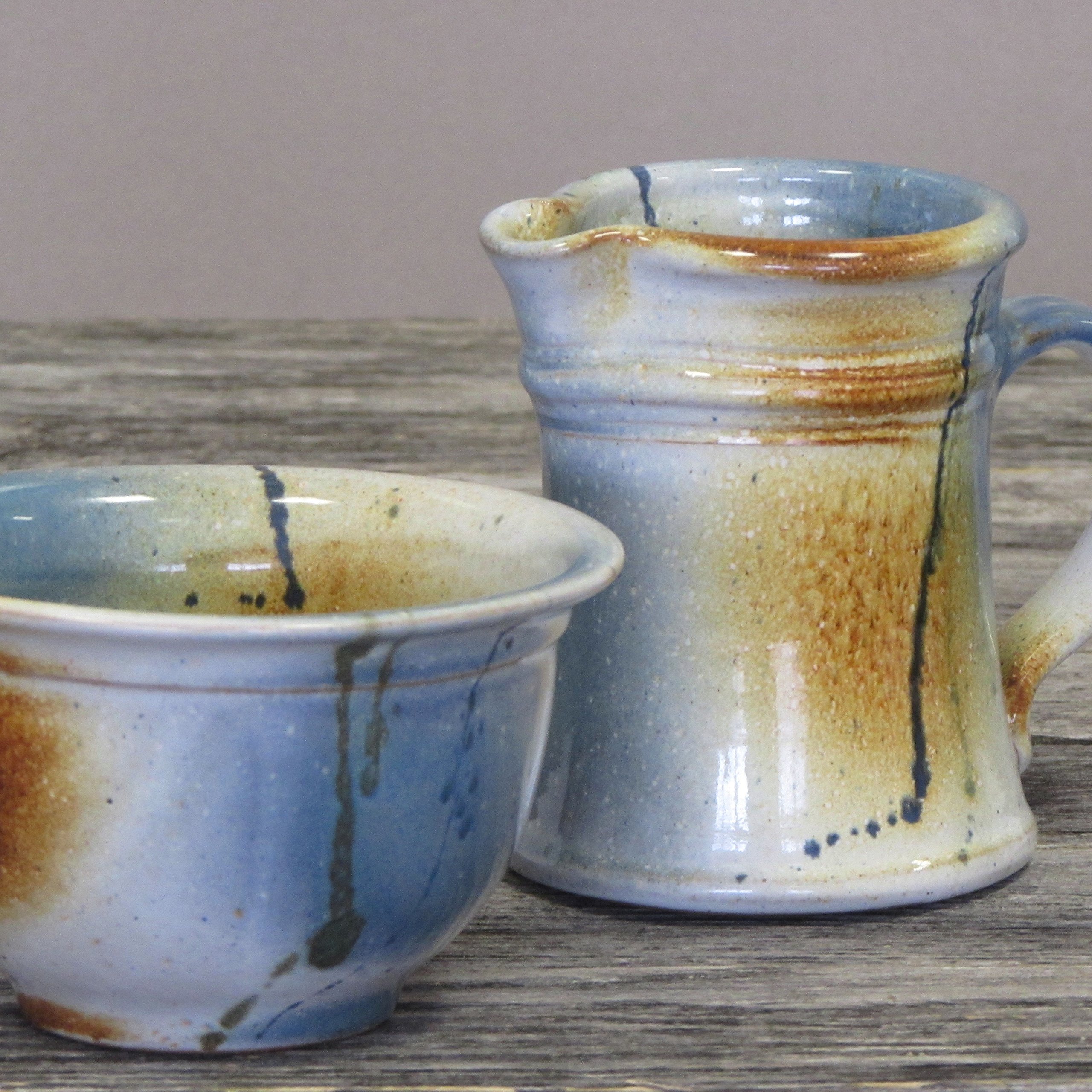 Handmade Sugar and Creamer Set by Kiltrea Bridge Pottery Ireland 100