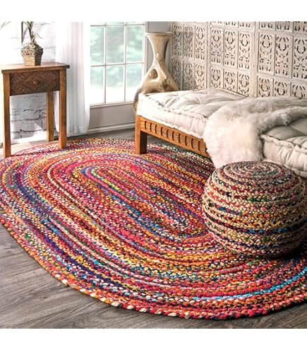 Amazon.com: Nuloom Tammara Multicolor, 5' x 8' Oval, Hand Braided