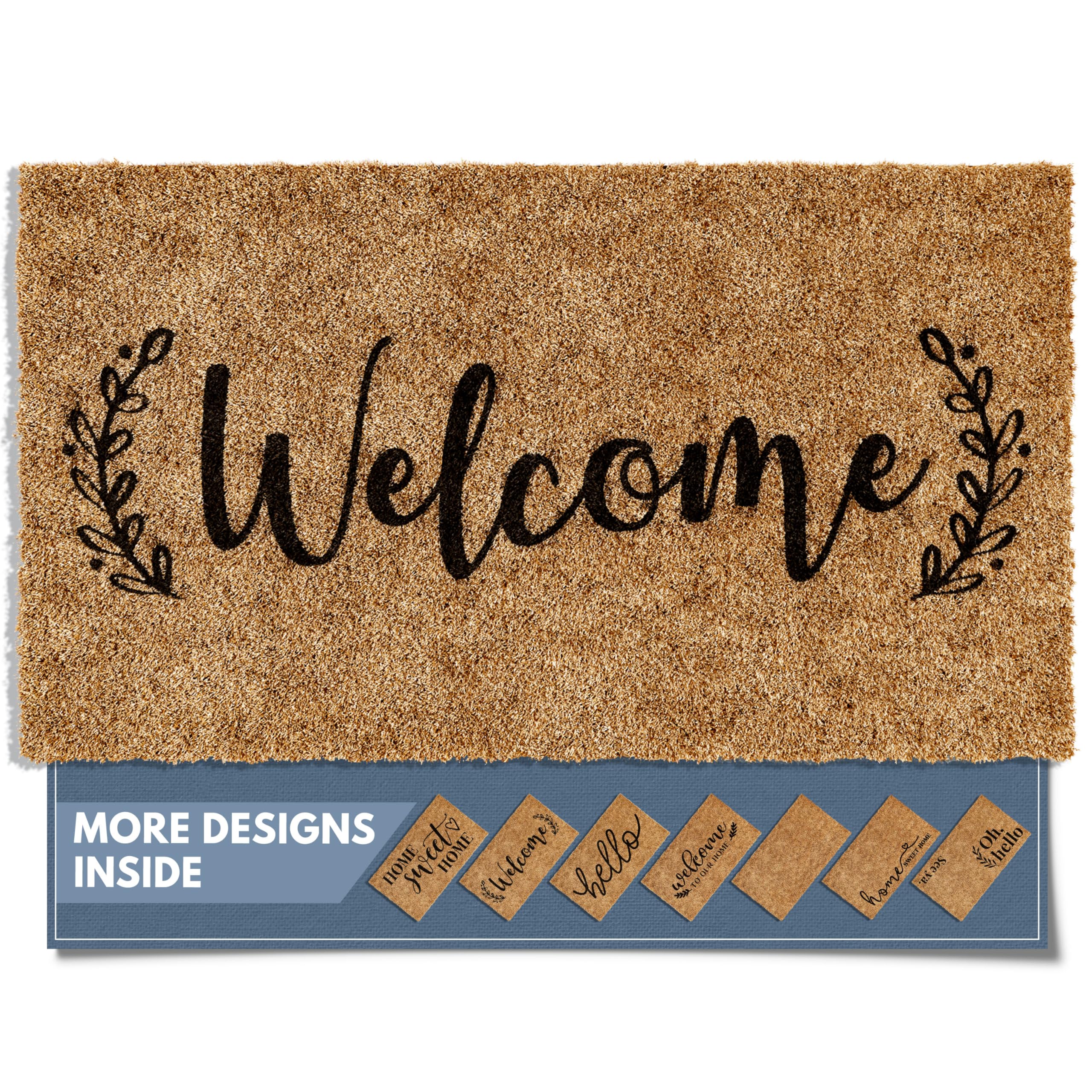 Barnyard Designs 'Welcome' Doormat, Indoor/Outdoor Non-Slip Rug, Front Door Welcome Mat for Outside Porch Entrance, Home Entryway Farmhouse Decor, 76 x 43cm