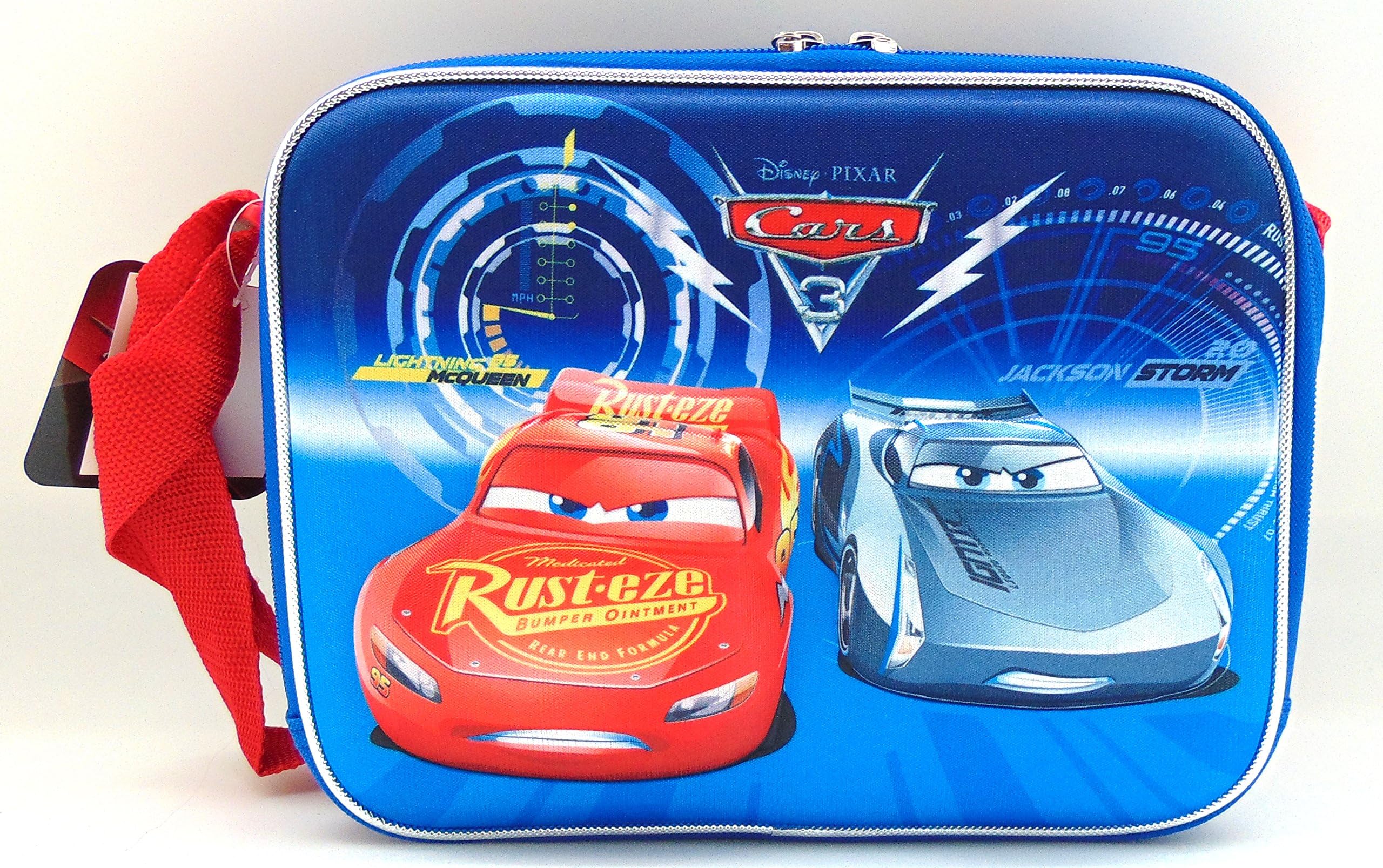 Disney Cars 3D Lunch Bag with Lightning McQueen and Storm Jackson