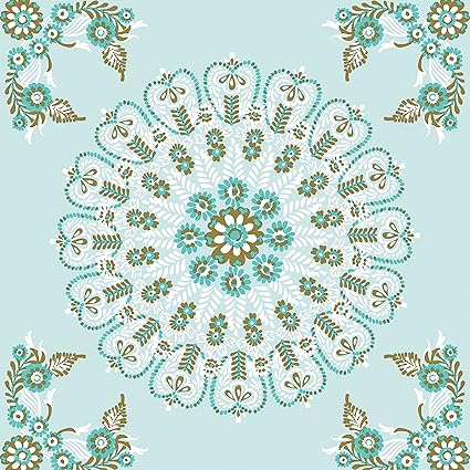 Repeel Rp433 Medallion Removable Peel Stick Wallpaper 205 X 165 Turquoisegold