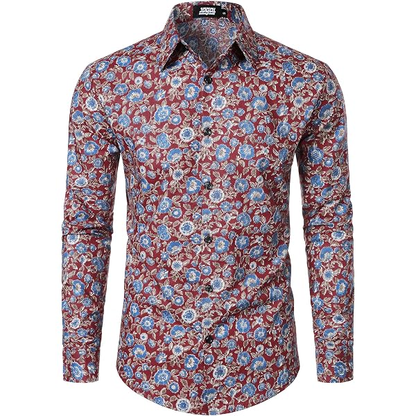 thumbnail image 2 of Men's Paisley Bright Psychedelic Party Shirt - 60s & 70s Disco Satin Button-Up - Long Sleeve (DS-496) 2 of 5