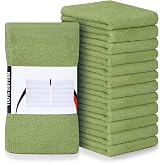 Utopia Towels Kitchen Bar Mops, Pack of 12, 16x19 in, 100% Cotton, Green | Multi-Purpose Cleaning Cloths for Home &amp; Kitchen Bars - Super Absorbent, Soft, Durable, Lint-Free, Machine Washable