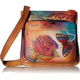 Anna by Anuschka Women's Genuine Leather Large Cross-Body Handbag | Zip-Top Multi-Compartment Organizer