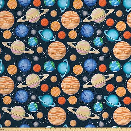 Amazoncom Ambesonne Galaxy Fabric By The Yard Cute Galaxy