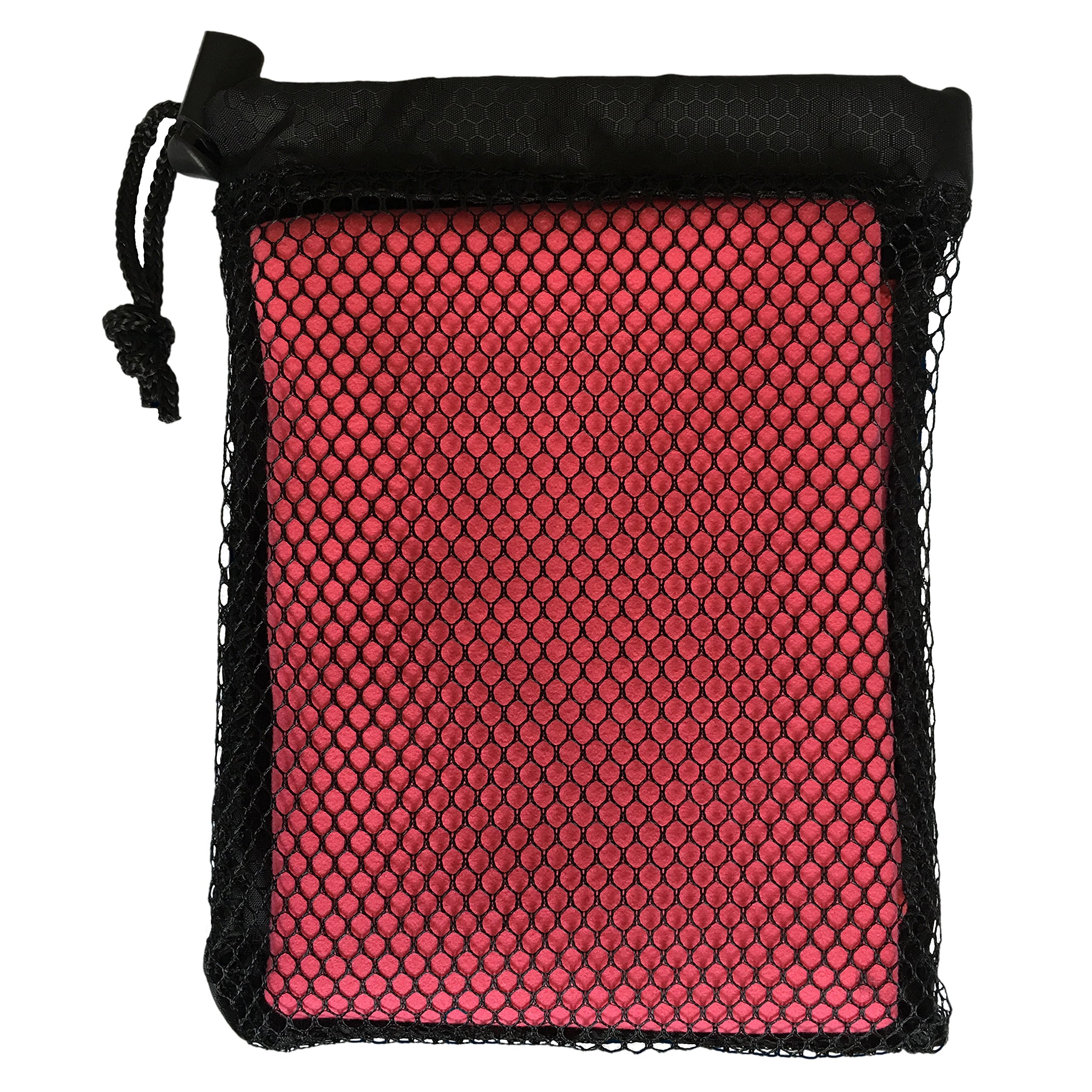 Microfibre Towel & Travel Towel with carry Bag - ultra-absorbent light & soft - Perfect for sports, fitness, outdoors, travel, beach, gym, yoga, pilates, bikram, swim, camping, hiking, backpacking, holidays and home. 10 colors (Pink)