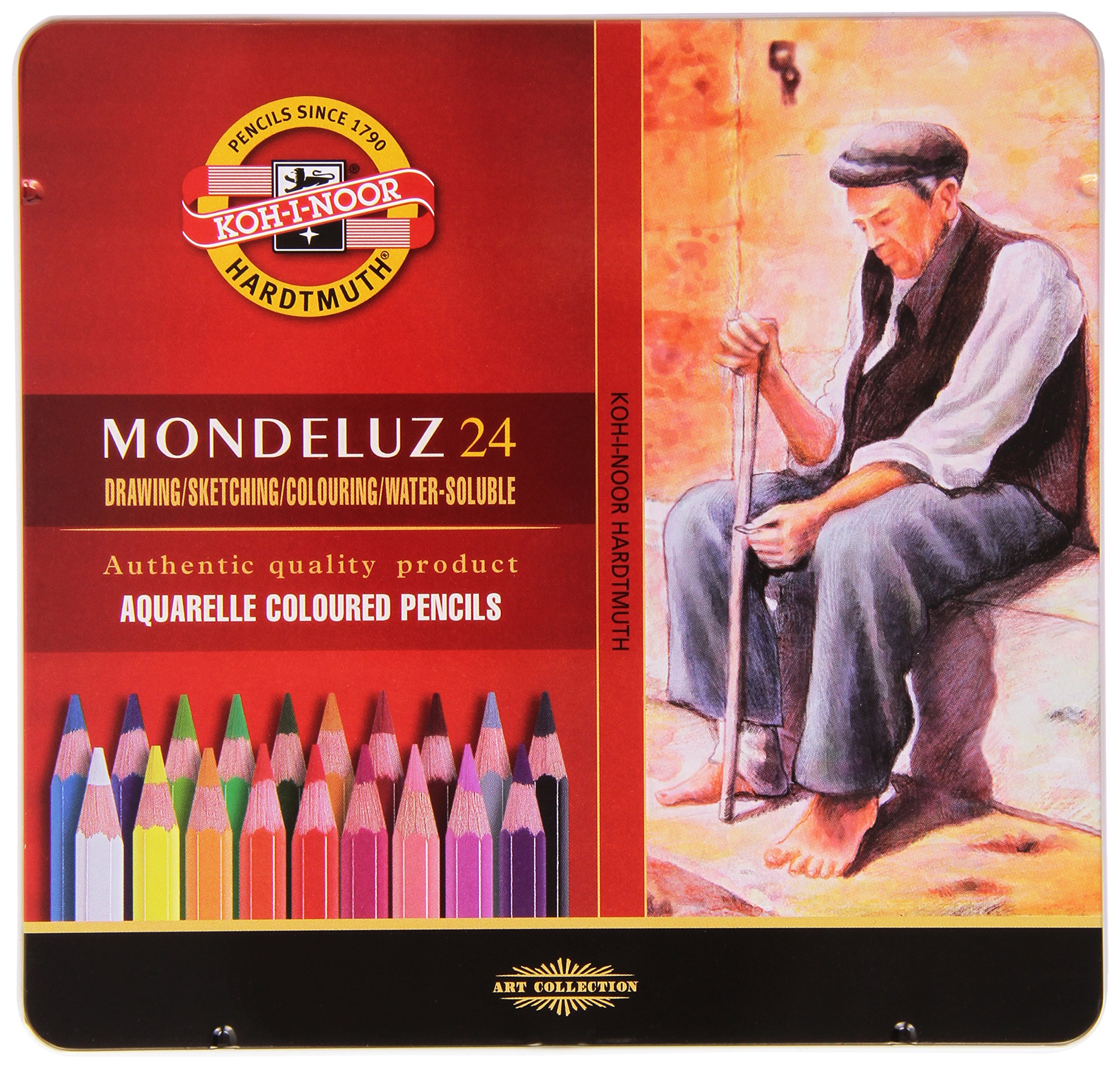 Koh-I-Noor Mondeluz 24 Aquarelle Coloured Pencils. 3724