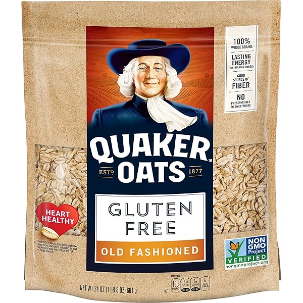 QUAKER GLUTEN FREE OLD FASHIONED OATS, NON-GMO PROJECT VERIFIED, 24 OUNCE, RESEALABLE BAG